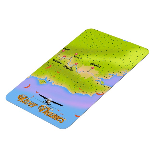 River Thames London England map Magnet (Left Side)