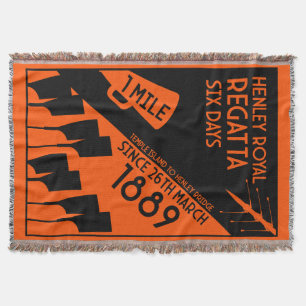 River Thames Regatta - Picnic Rowing Throw Blanket