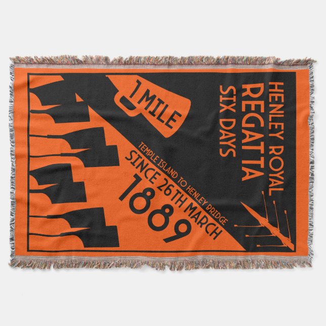 River Thames Regatta - Picnic Rowing  Throw Blanket (Front)