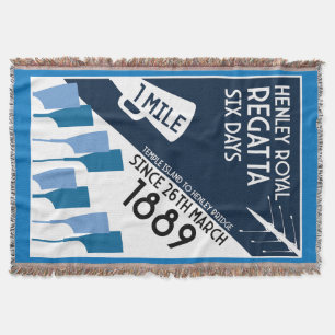 River Thames Regatta - Rowing Picnic Throw Blanket