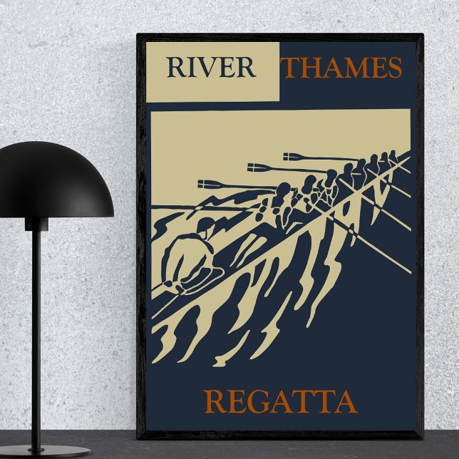 River Thames Regatta Vintage Retro Rowing Sport Poster (Creator Uploaded)