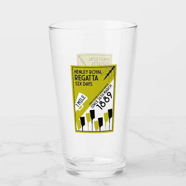 River Thames Regatta - Vintage Retro Style Rowing  Glass (Front)