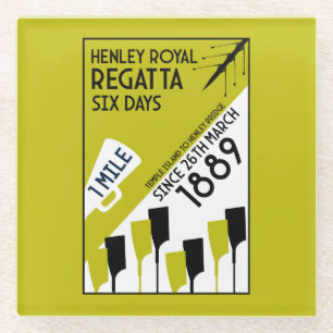 River Thames Regatta - Vintage Retro Style Rowing Glass Coaster
