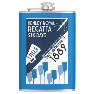 River Thames Regatta - Vintage Retro Style Rowing  Hip Flask