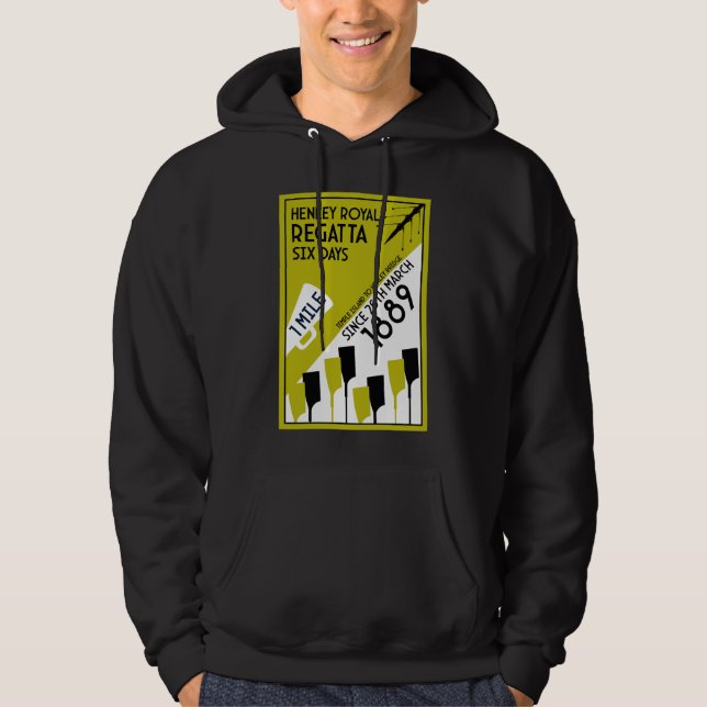 River Thames Regatta - Vintage Retro Style Rowing  Hoodie (Front)
