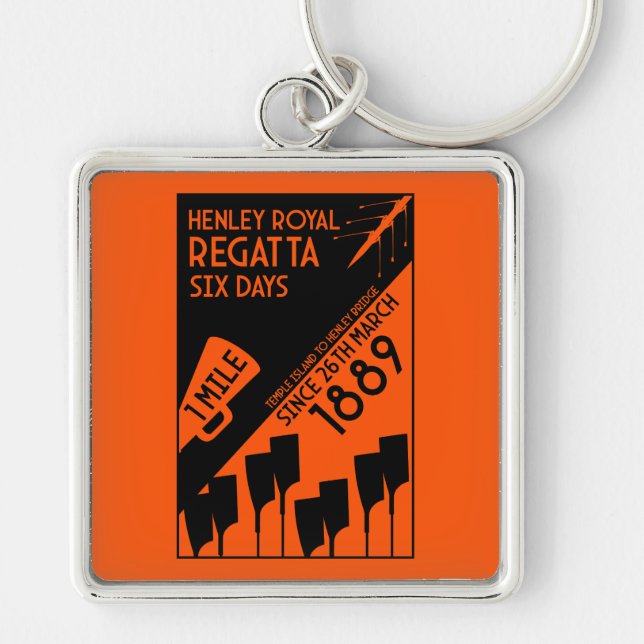 River Thames Regatta - Vintage Retro Style Rowing  Keychain (Front)