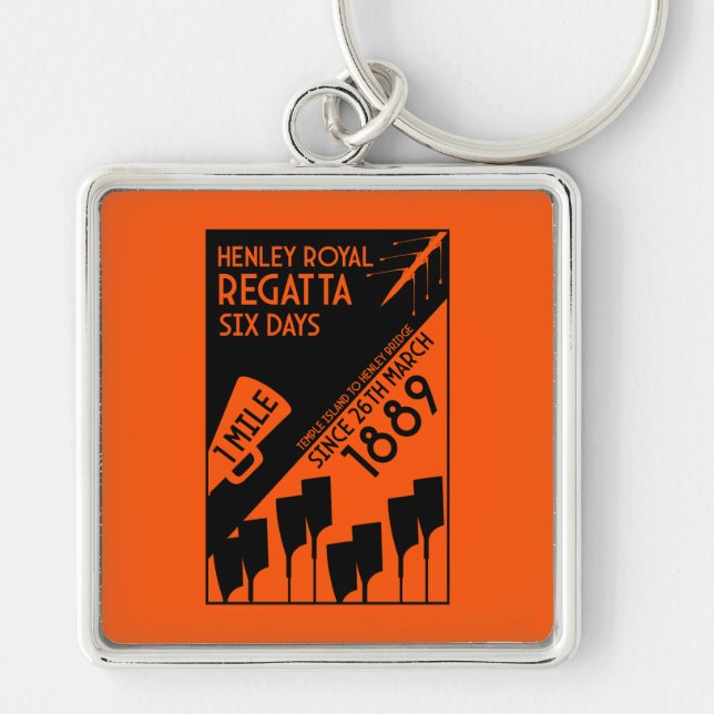 River Thames Regatta - Vintage Retro Style Rowing  Keychain (Front)