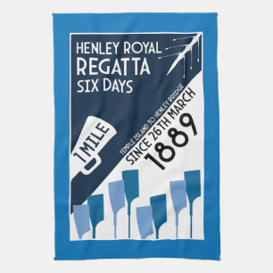 River Thames Regatta - Vintage Retro Style Rowing  Kitchen Towel