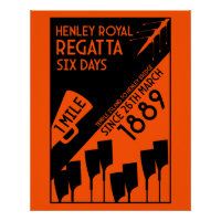 River Thames Regatta - Vintage Retro Style Rowing 