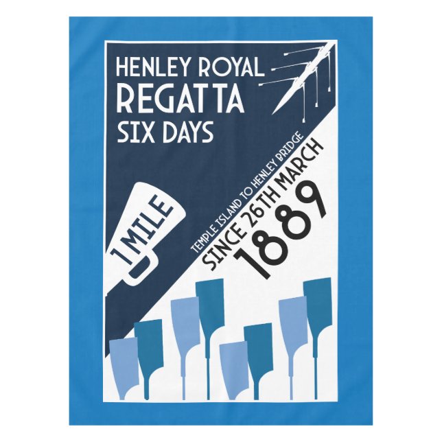 River Thames Regatta - Vintage Retro Style Rowing  Tablecloth (Front)