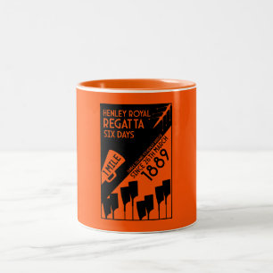 River Thames Regatta - Vintage Retro Style Rowing  Two-Tone Coffee Mug