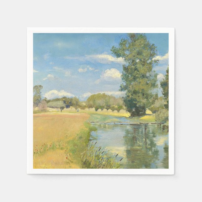 River Through a Harvest Landscape, Summer Napkin (Front)