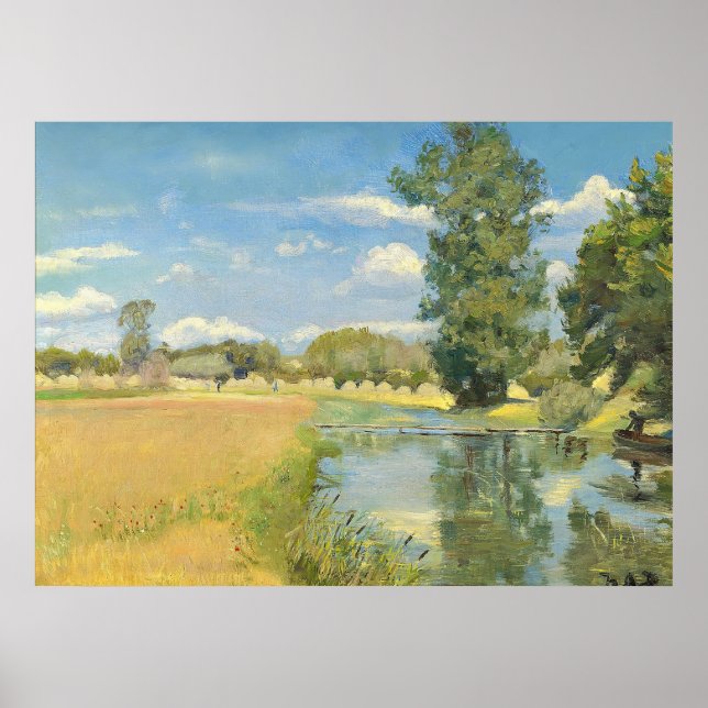 River Through a Harvest Landscape, Summer Poster (Front)
