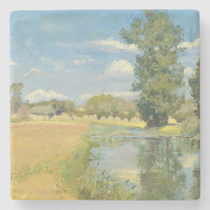 River Through a Harvest Landscape, Summer Stone Coaster