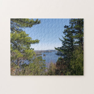 River Trees Blue Sky Water Jigsaw Puzzle