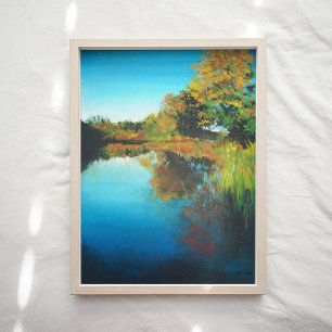 River Trees Fall Landscape Fine Art Poster