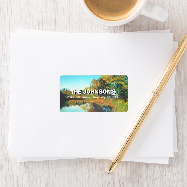 River Trees Landscape Fine Art Custom Label (Insitu)
