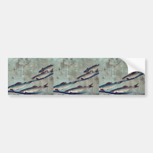 River trout (Ayu) by Andō, Hiroshige Ukiyo-e. Bumper Sticker