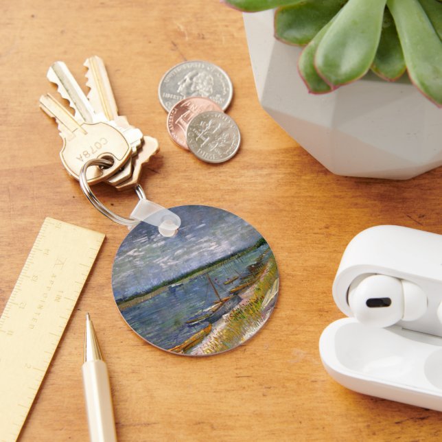 River with Rowing Boats by Vincent van Gogh Keychain (Desk)