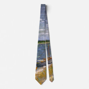 River with Rowing Boats by Vincent van Gogh Tie