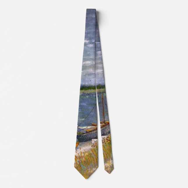 River with Rowing Boats by Vincent van Gogh Tie (Front)