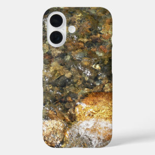 River-Worn Pebbles Brown and Grey Natural Abstract iPhone 16 Case