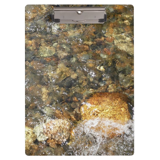 River-Worn Pebbles Brown and Grey Natural Abstract Clipboard (Front)