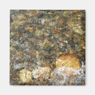 River-Worn Pebbles Brown and Grey Natural Abstract Magnet