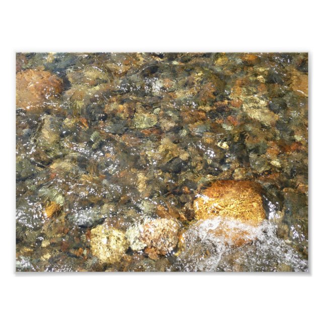 River-Worn Pebbles Brown and Grey Natural Abstract Photo Print (Front)