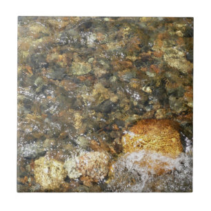 River-Worn Pebbles Brown and Grey Natural Abstract Tile