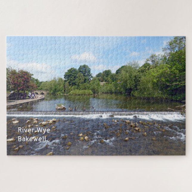 River Wye Bakewell Derbyshire England Scenic Jigsaw Puzzle (Horizontal)