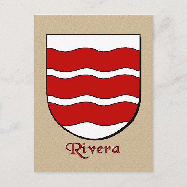 Rivera Family Heraldic Shield Postcard (Front)
