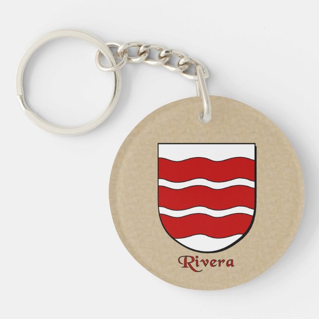 Rivera Historical Shield and Spanish Flag Keychain (Front)
