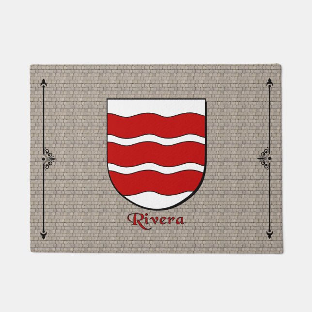 Rivera Historical Shield on Cobblestone Doormat (Front)