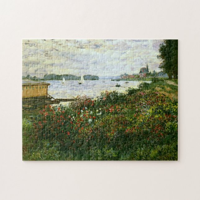 Riverbank at Argenteuil Monet Fine Art Jigsaw Puzzle (Horizontal)