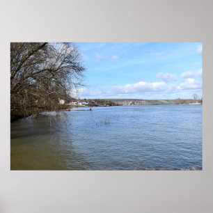 Riverbank by Nierstein in Germany Poster