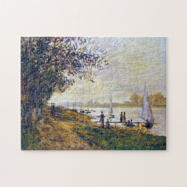 Riverbank Petit-Gennevilliers, Sunset Monet Fine Jigsaw Puzzle (Horizontal)