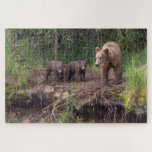 Riverbank Trio Puzzle<br><div class="desc">Bear 803 and two cubs make their way closer to Brooks Falls - Katmai National Park, Alaska</div>