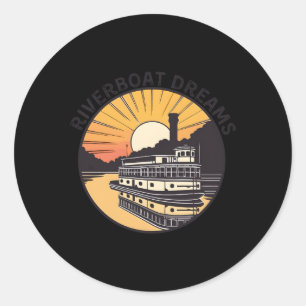 Riverboat Dreams Adventure Inspiration Classic Round Sticker