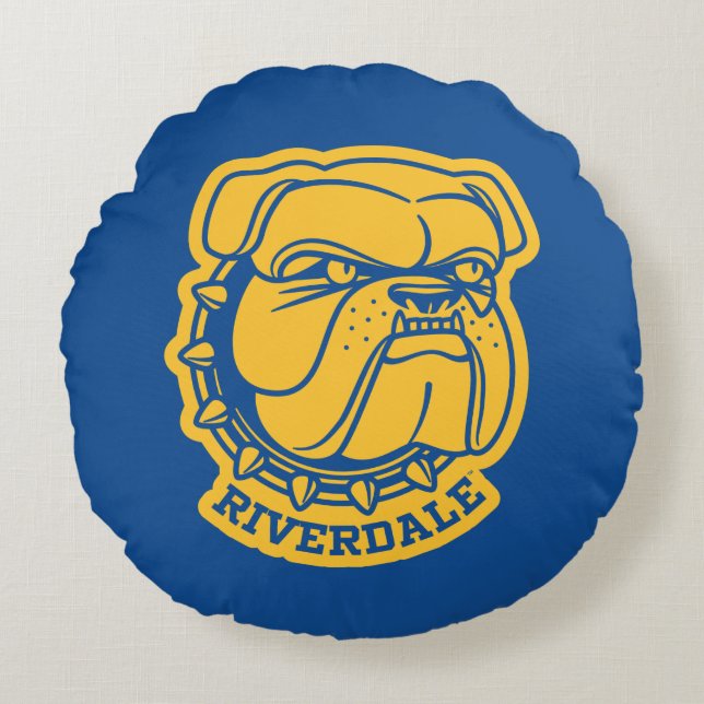 Riverdale Bulldog Head Round Pillow (Front)