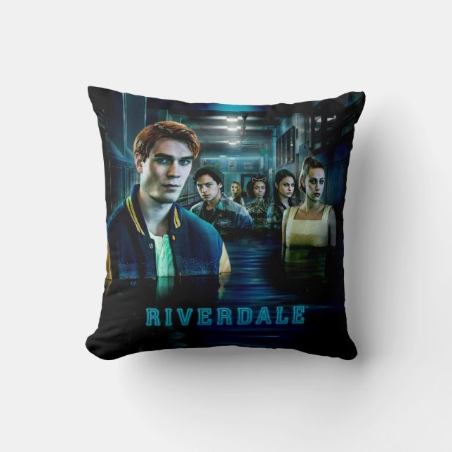 Riverdale Flooded Hallway Poster Throw Pillow (Front)
