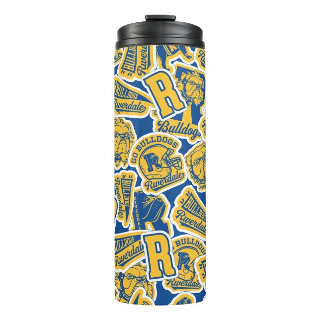 Riverdale Football and Cheer Pattern Thermal Tumbler (Front)