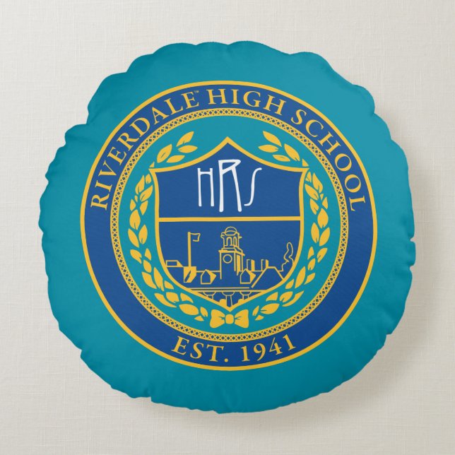 Riverdale High School Seal Round Pillow (Front)