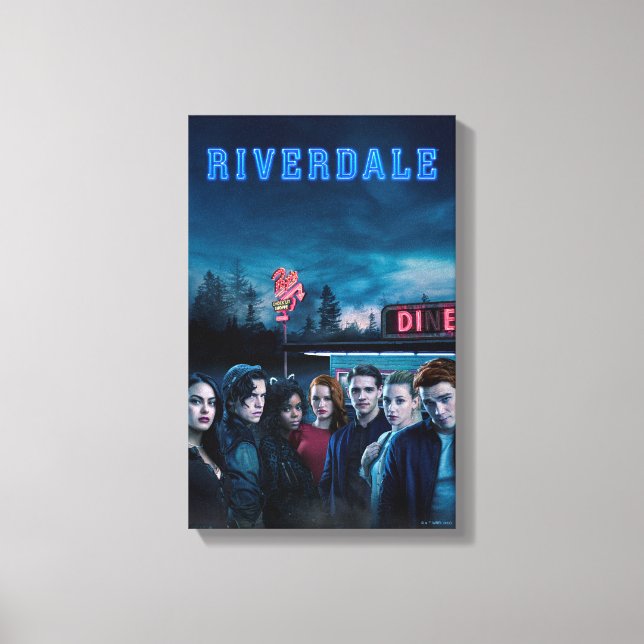 Riverdale Outside Pop's Diner Poster Canvas Print (Front)