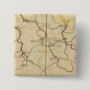 Rivers and Valleys of Germany 2 Inch Square Button