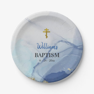Rivers of Living Water Orthodox Christian Baptism Paper Plate