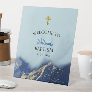 Rivers of Living Water Orthodox Christian Baptism Pedestal Sign