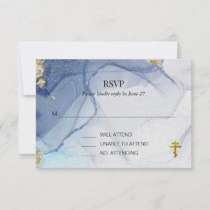 Rivers of Living Water Orthodox Christian Baptism RSVP Card
