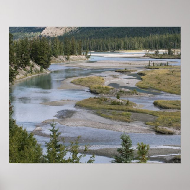 Rivers run through a lowland section of Jasper Poster (Front)