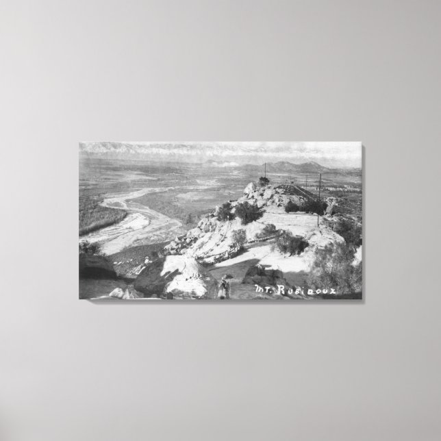Riverside, CA Mt. Rubidoux Aerial View Canvas Print (Front)